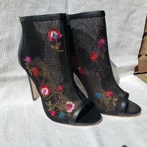 Peep Toe Heeled Booties